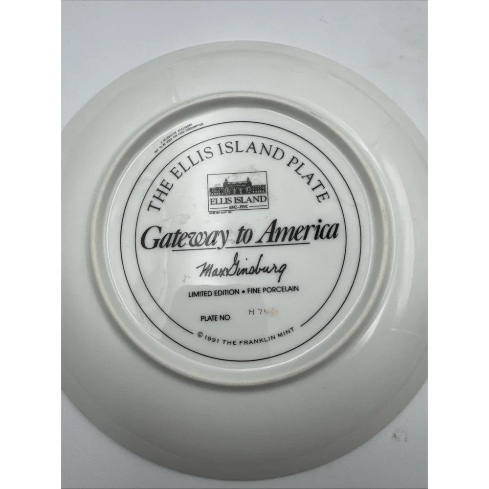 The Franklin Mint Collectors Plate :‎ The Ellis Island Lot Of 6 by Max Ginsburg
